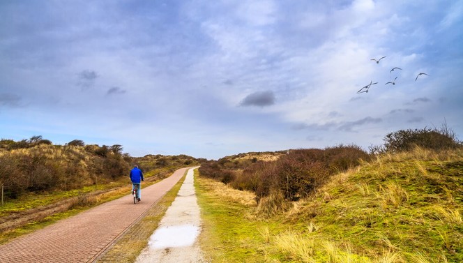 fietsvakantie aan het strand